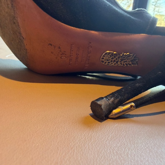 Aquazzura Black Suede “Sexy Thing” Cutout Heels size 40